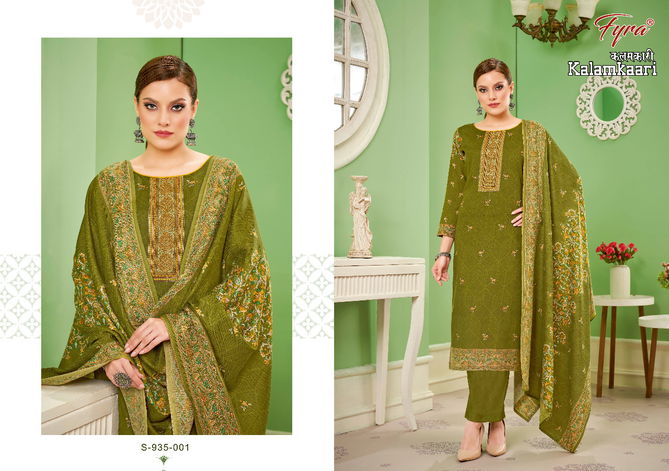 Fyra Kalamkaari Fancy Festive Wear Pashmina Designer Dress Material Collection